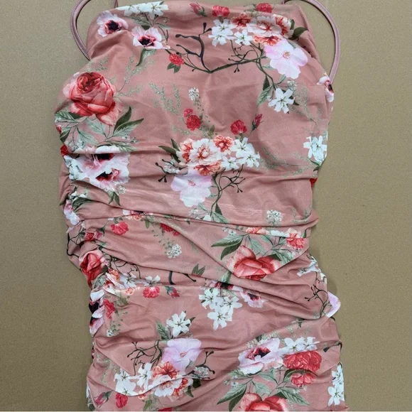 🌺SALE FLORAL MESH BODYCON MIDI DRESS - Picture 5 of 9